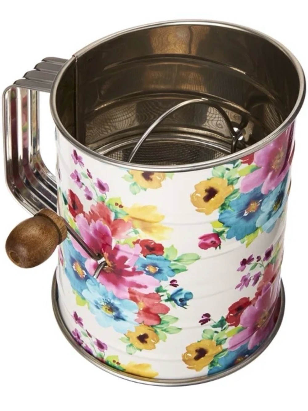 The Pioneer Woman 3-C. Stainless Steel Floral Crank Flour Sifter & Pastry Cutter